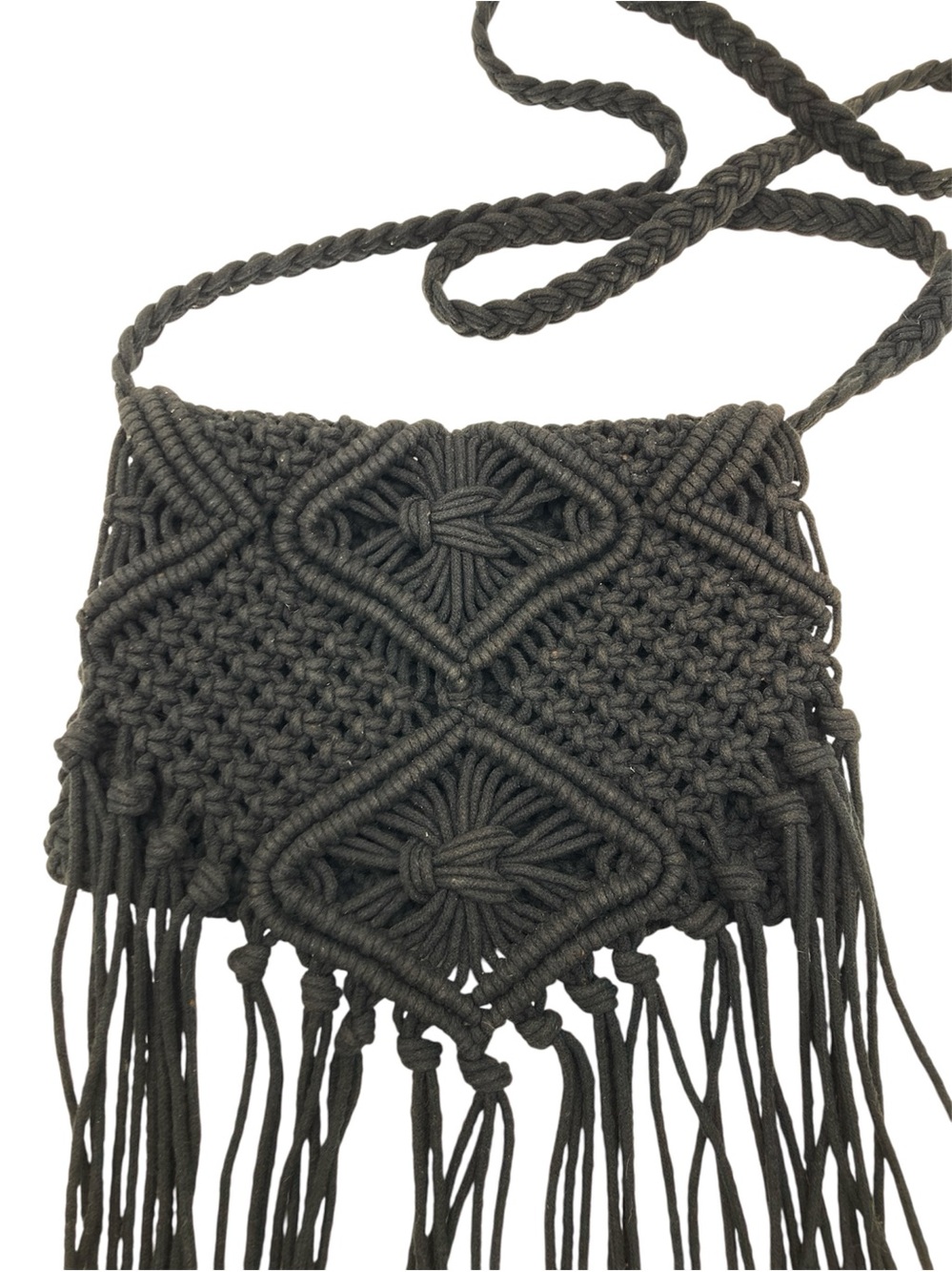 Mossimo Crochet Macrame Fringed Crossbody Bag